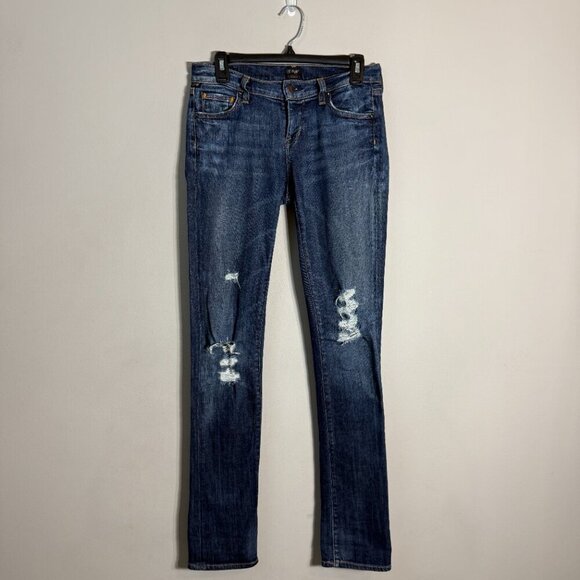 Citizens of Humanity Ava Low Rise Straight Leg Jeans Women's 26 Blue Distressed - Picture 3 of 16